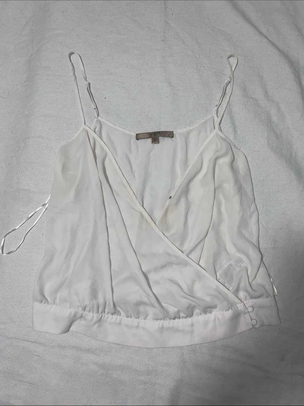 Guess White Wrap-Front Spaghetti Strap Camisole